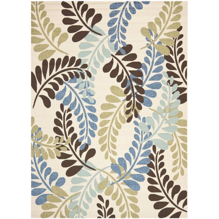 SAFAVIEH Outdoor VER056-0613 Veranda Cream / Aqua Rug Image 4