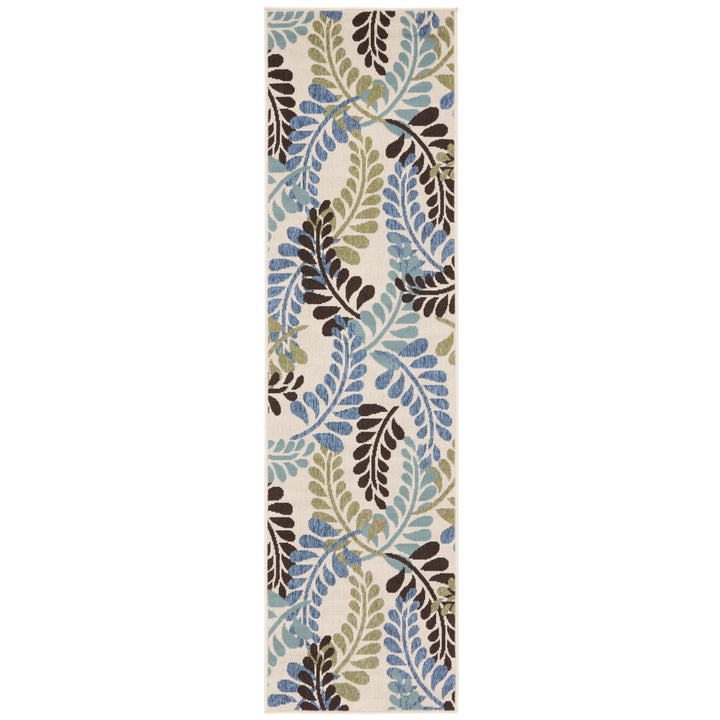 SAFAVIEH Outdoor VER056-0613 Veranda Cream / Aqua Rug Image 6