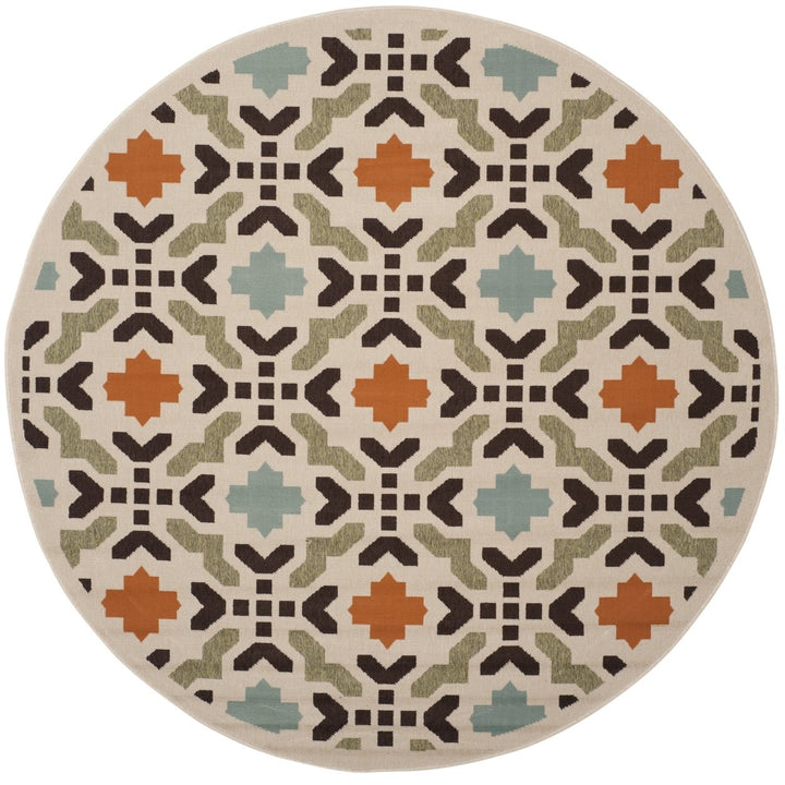 SAFAVIEH Outdoor VER080-0712 Veranda Cream / Terracotta Rug Image 1