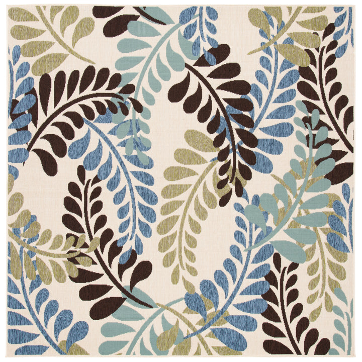 SAFAVIEH Outdoor VER056-0613 Veranda Cream / Aqua Rug Image 7