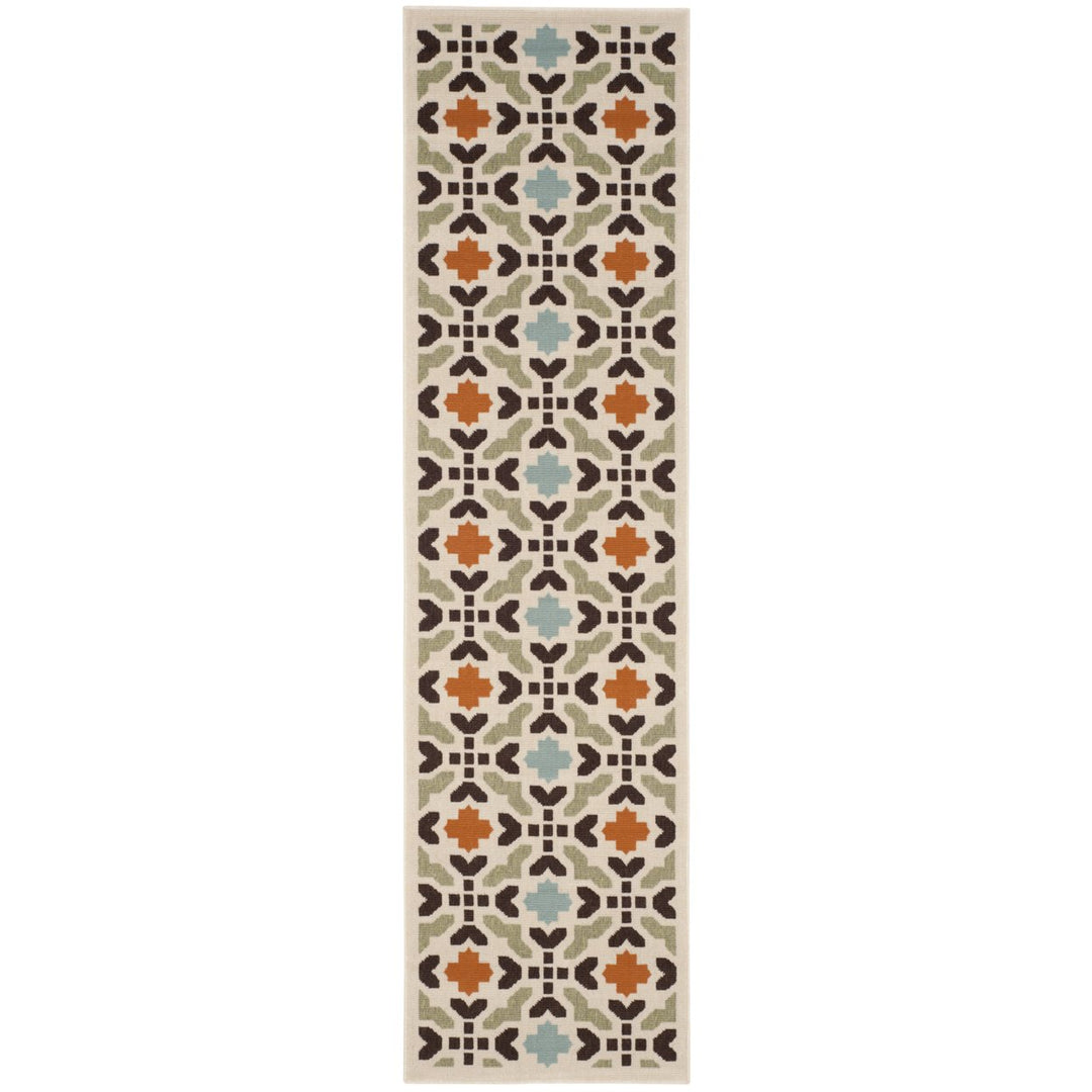 SAFAVIEH Outdoor VER080-0712 Veranda Cream / Terracotta Rug Image 1