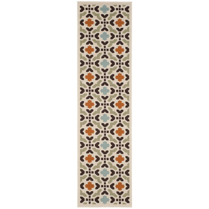 SAFAVIEH Outdoor VER080-0712 Veranda Cream / Terracotta Rug Image 1