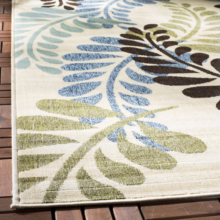 SAFAVIEH Outdoor VER056-0613 Veranda Cream / Aqua Rug Image 8