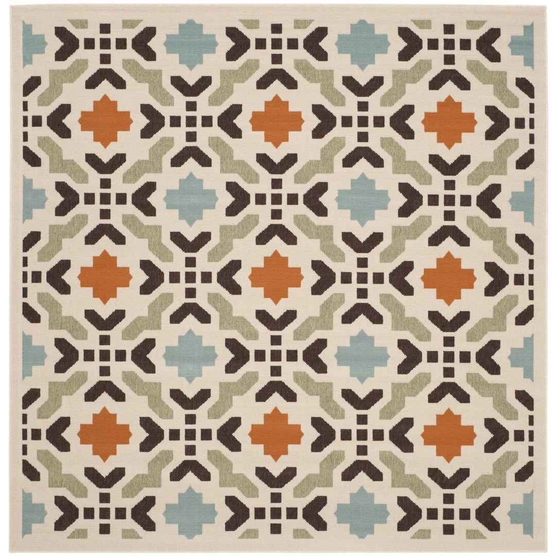 SAFAVIEH Outdoor VER080-0712 Veranda Cream / Terracotta Rug Image 1