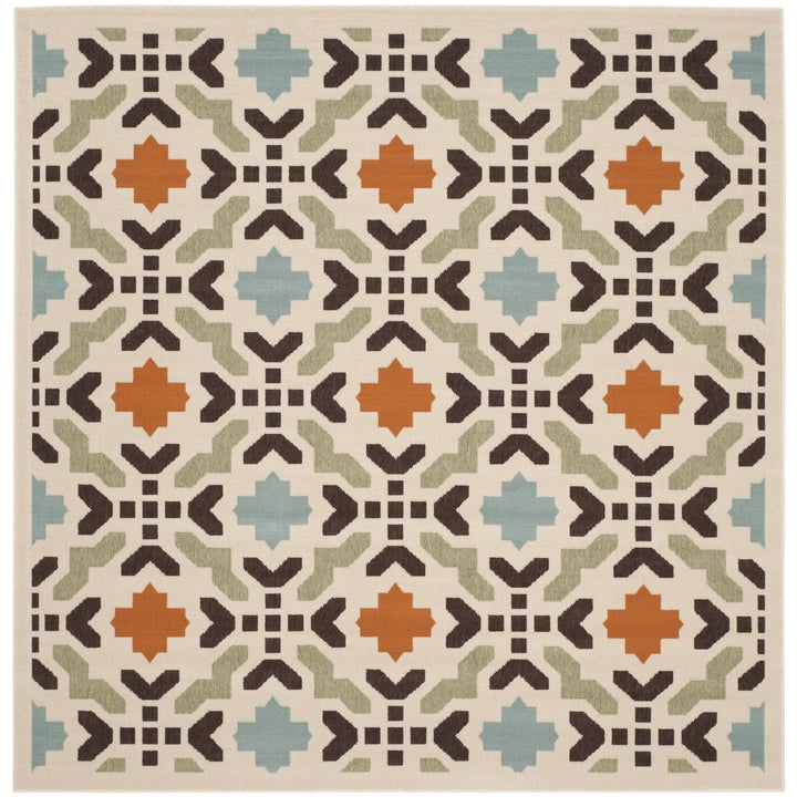 SAFAVIEH Outdoor VER080-0712 Veranda Cream / Terracotta Rug Image 1