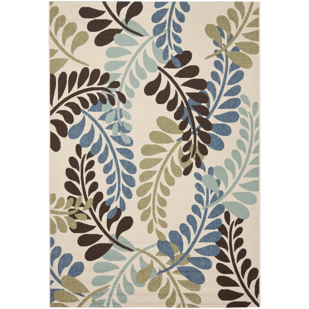 SAFAVIEH Outdoor VER056-0613 Veranda Cream / Aqua Rug Image 10