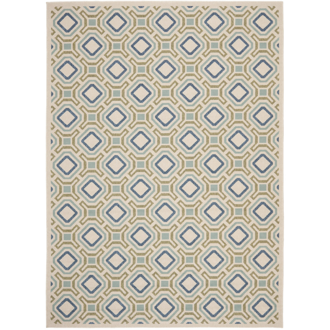 SAFAVIEH Outdoor VER089-0614 Veranda Cream / Green Rug Image 4