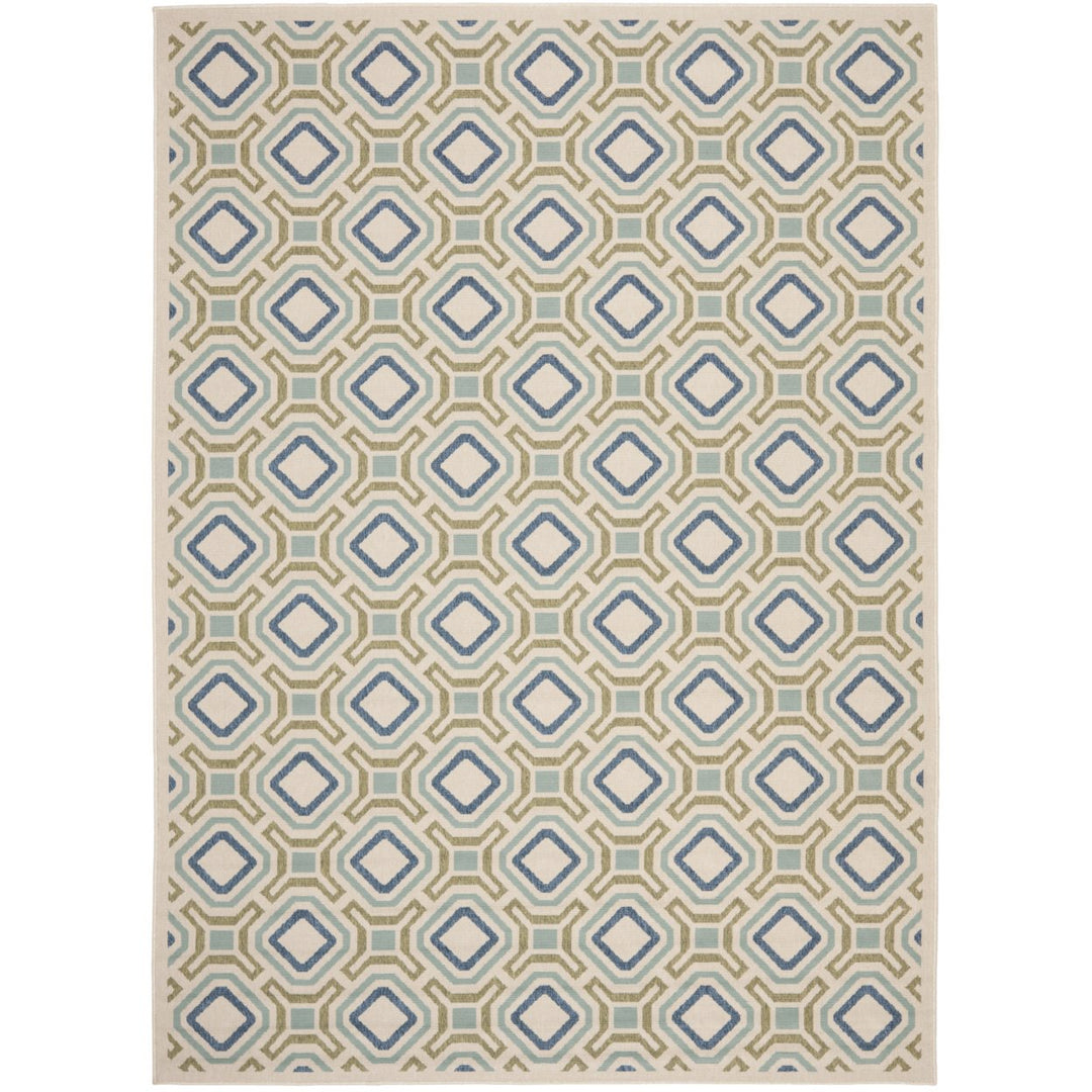 SAFAVIEH Outdoor VER089-0614 Veranda Cream / Green Rug Image 1