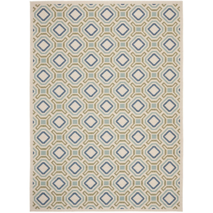 SAFAVIEH Outdoor VER089-0614 Veranda Cream / Green Rug Image 1