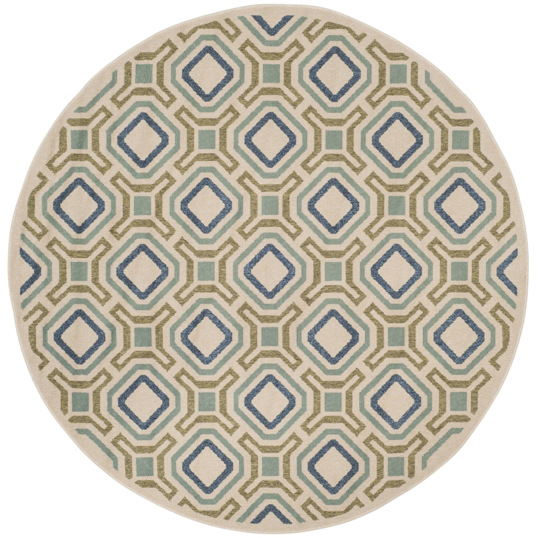 SAFAVIEH Outdoor VER089-0614 Veranda Cream / Green Rug Image 5