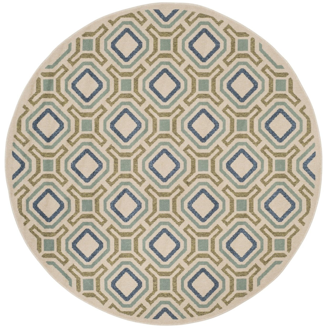 SAFAVIEH Outdoor VER089-0614 Veranda Cream / Green Rug Image 1