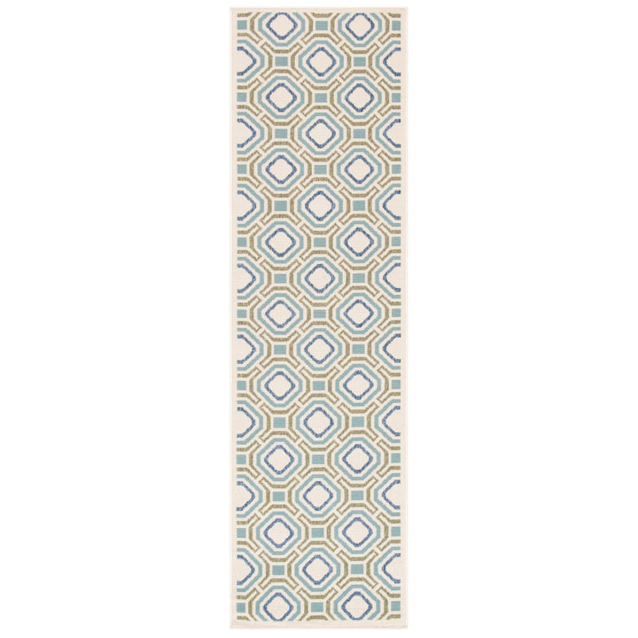 SAFAVIEH Outdoor VER089-0614 Veranda Cream / Green Rug Image 6