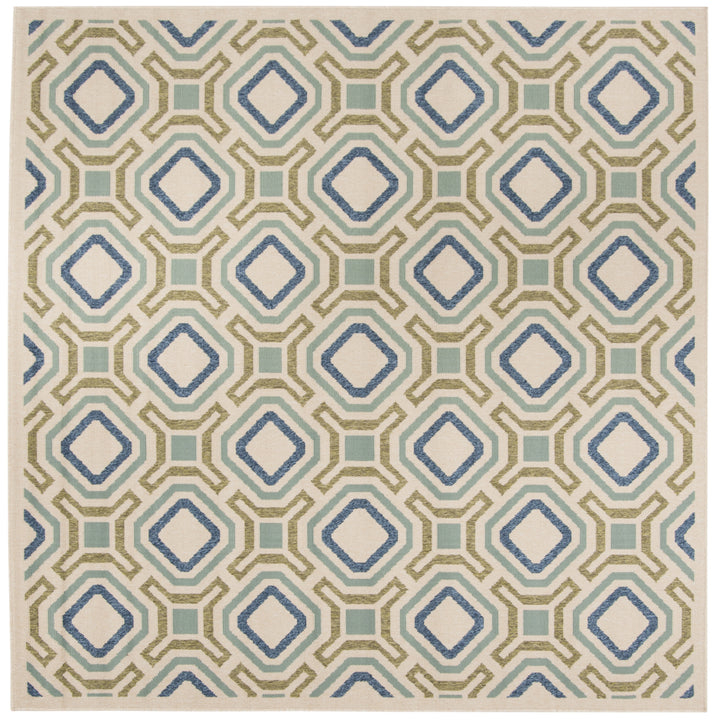 SAFAVIEH Outdoor VER089-0614 Veranda Cream / Green Rug Image 7