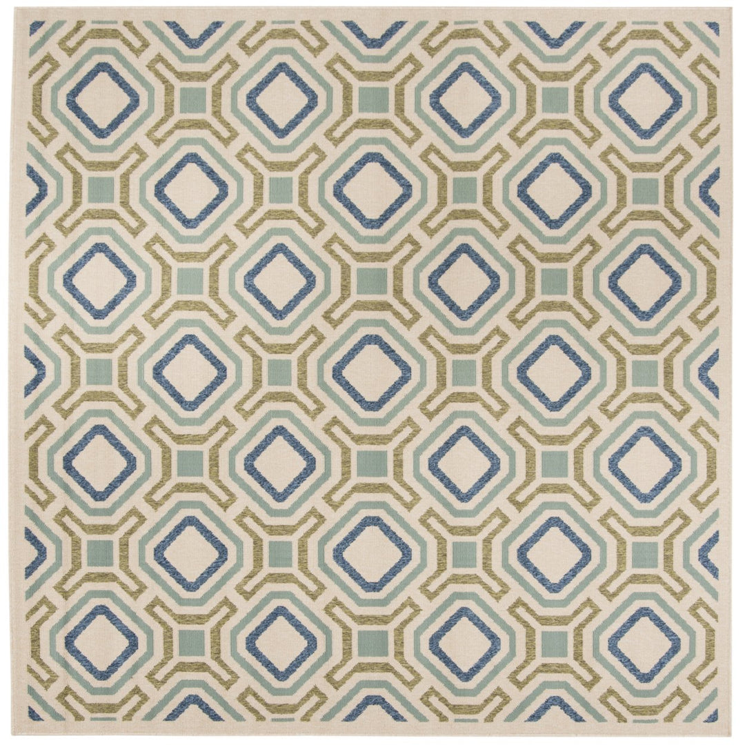 SAFAVIEH Outdoor VER089-0614 Veranda Cream / Green Rug Image 1