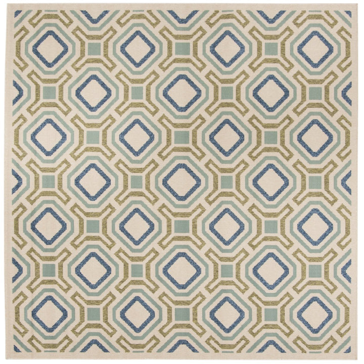 SAFAVIEH Outdoor VER089-0614 Veranda Cream / Green Rug Image 1