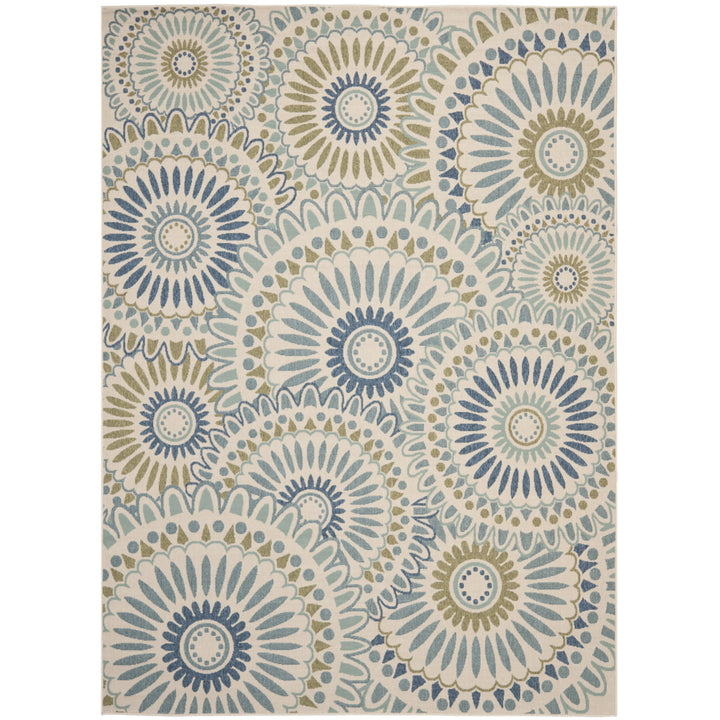 SAFAVIEH Outdoor VER091-0614 Veranda Cream / Green Rug Image 4