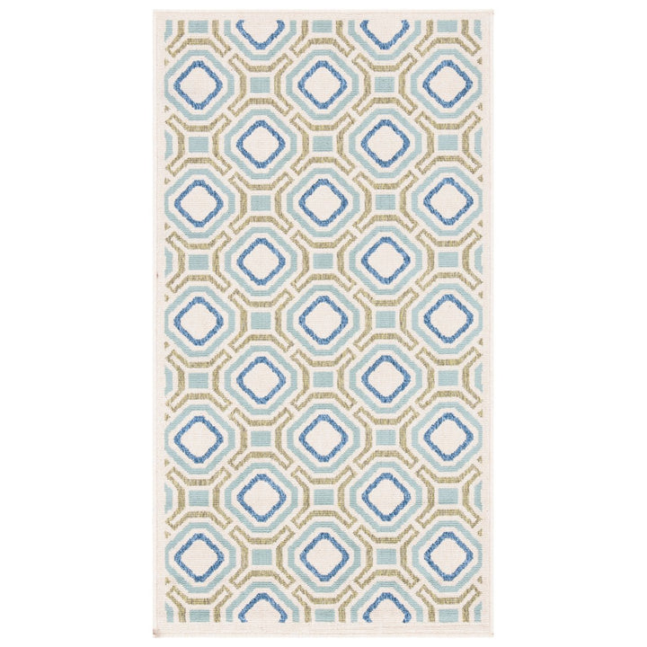 SAFAVIEH Outdoor VER089-0614 Veranda Cream / Green Rug Image 11