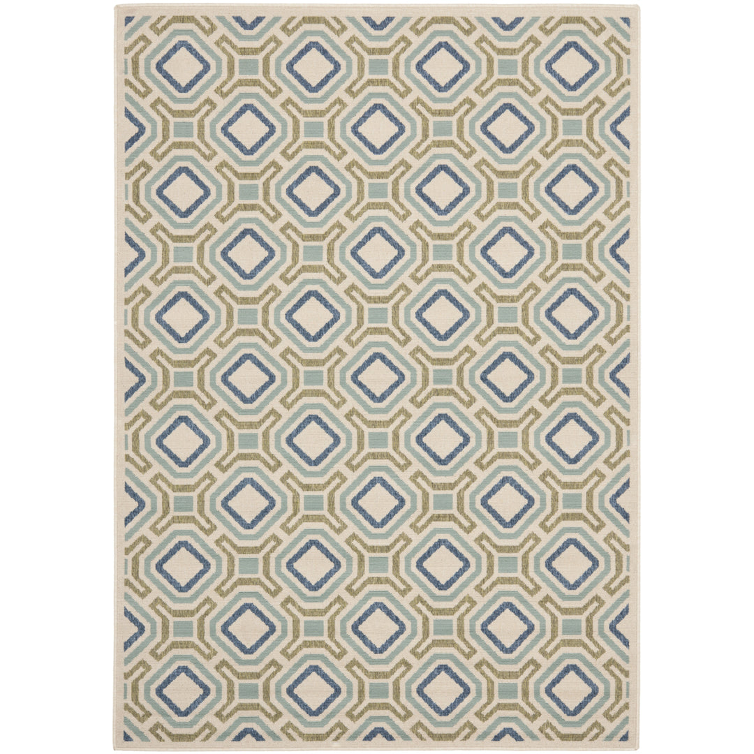 SAFAVIEH Outdoor VER089-0614 Veranda Cream / Green Rug Image 12