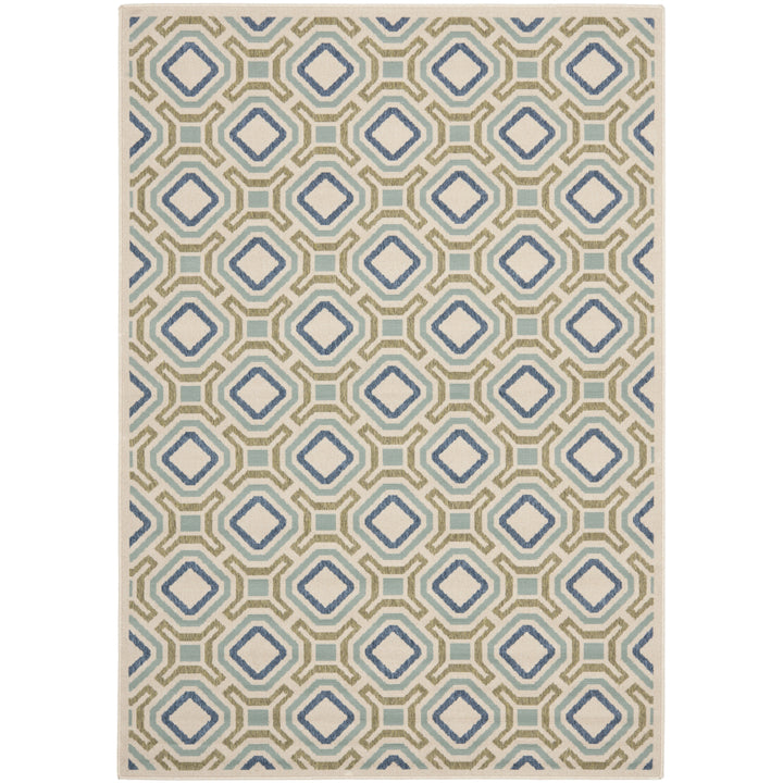 SAFAVIEH Outdoor VER089-0614 Veranda Cream / Green Rug Image 12