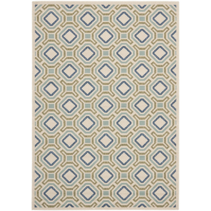 SAFAVIEH Outdoor VER089-0614 Veranda Cream / Green Rug Image 1