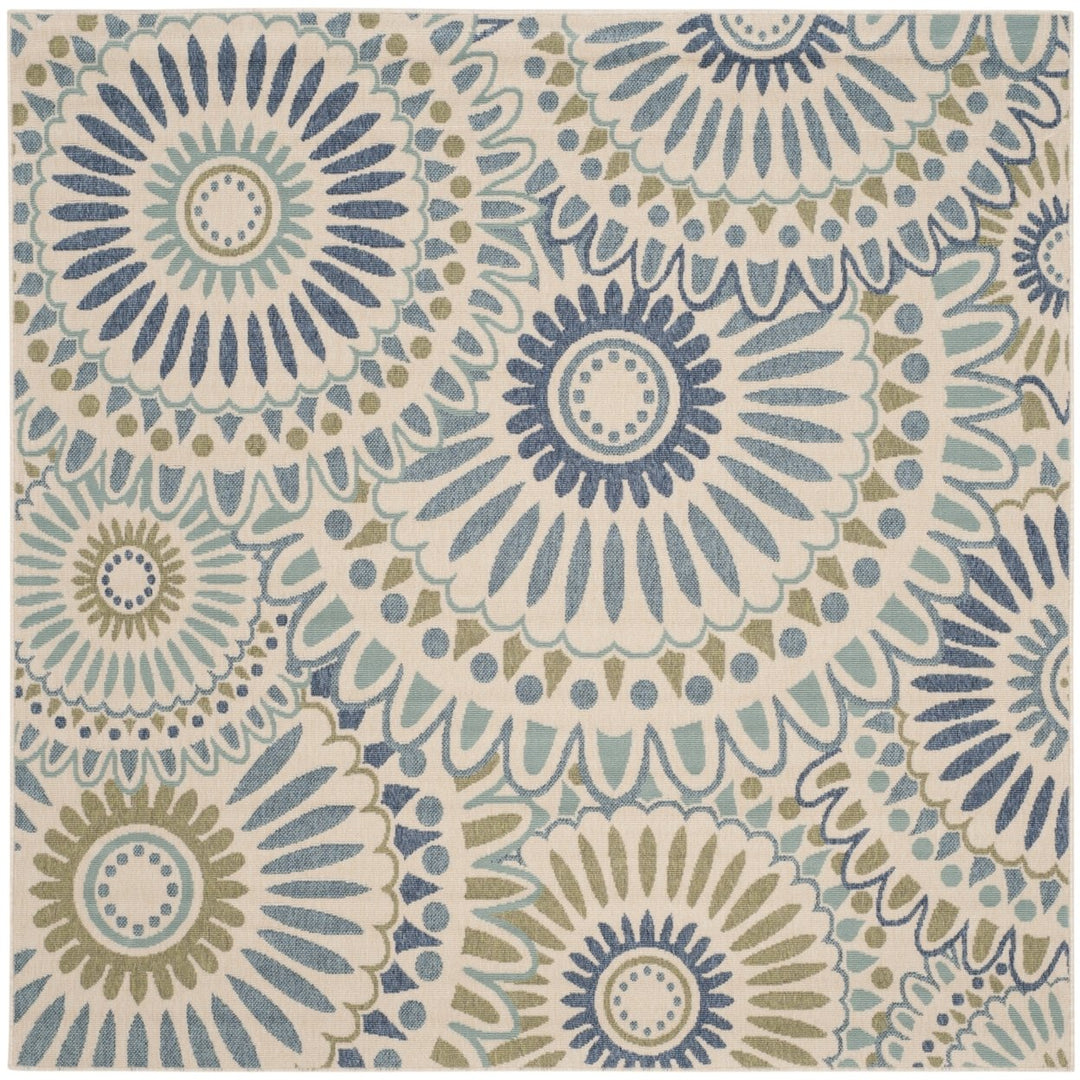 SAFAVIEH Outdoor VER091-0614 Veranda Cream / Green Rug Image 7