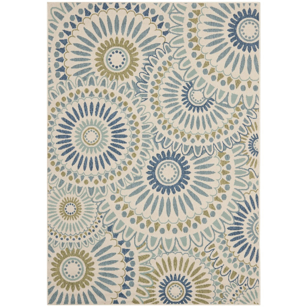 SAFAVIEH Outdoor VER091-0614 Veranda Cream / Green Rug Image 1