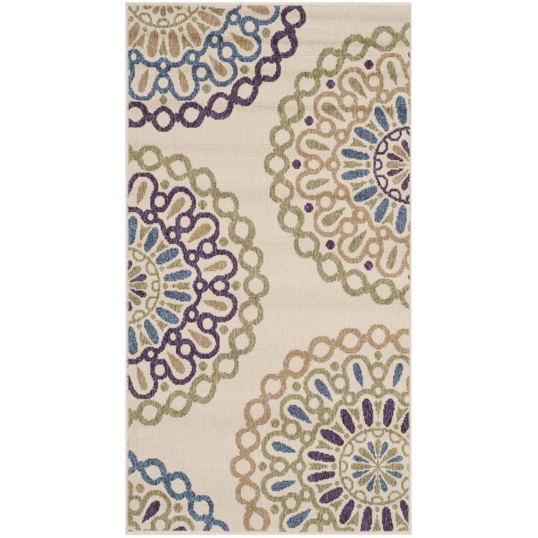 SAFAVIEH Outdoor VER092-0514 Veranda Cream / Green Rug Image 9