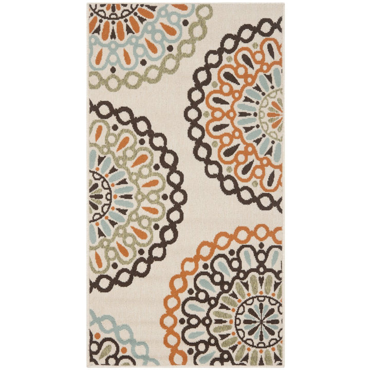 SAFAVIEH Outdoor VER092-0715 Veranda Cream / Terracotta Rug Image 1