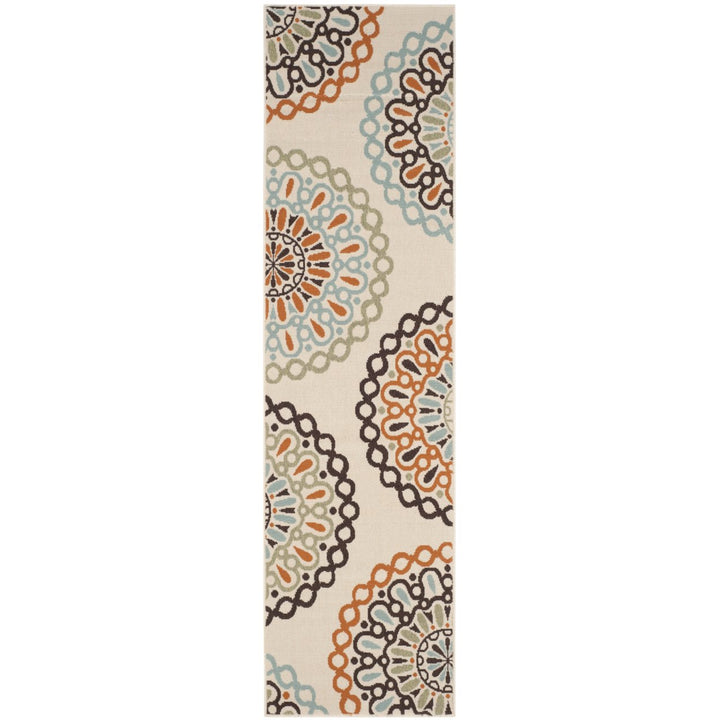 SAFAVIEH Outdoor VER092-0715 Veranda Cream / Terracotta Rug Image 1