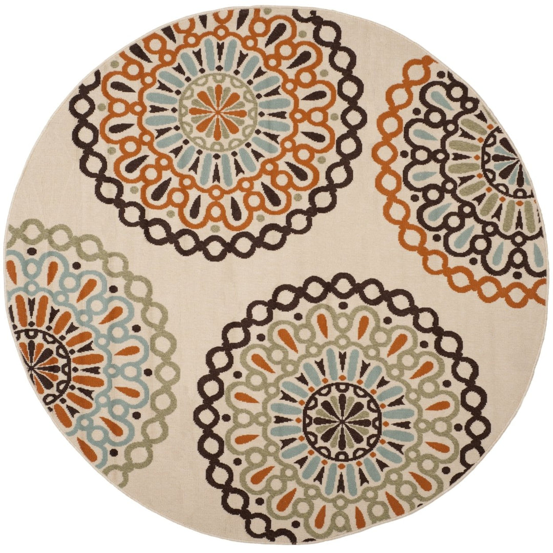 SAFAVIEH Outdoor VER092-0715 Veranda Cream / Terracotta Rug Image 1