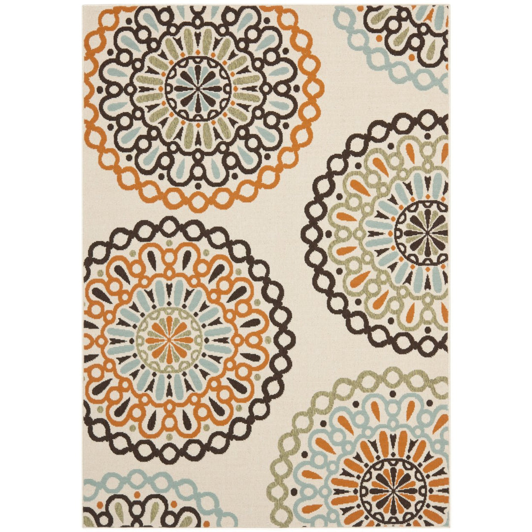 SAFAVIEH Outdoor VER092-0715 Veranda Cream / Terracotta Rug Image 1