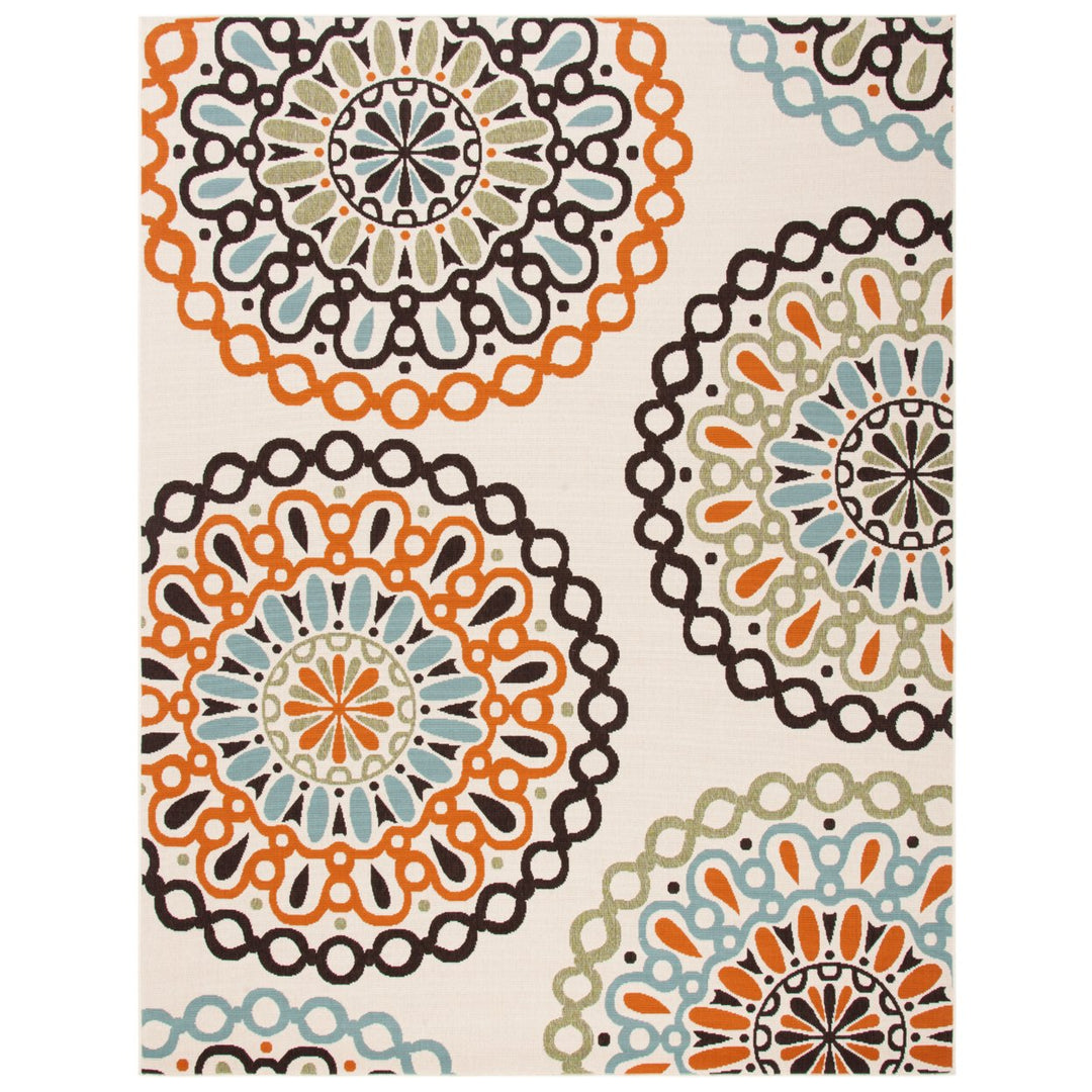 SAFAVIEH Outdoor VER092-0715 Veranda Cream / Terracotta Rug Image 1