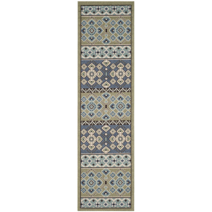 SAFAVIEH Outdoor VER093-0642 Veranda Green / Blue Rug Image 1