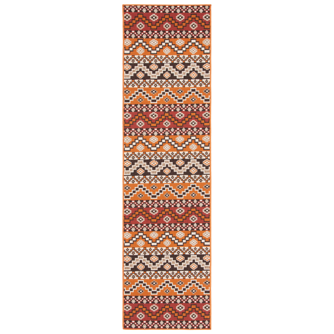 SAFAVIEH Outdoor VER095-0332 Veranda Red / Chocolate Rug Image 6