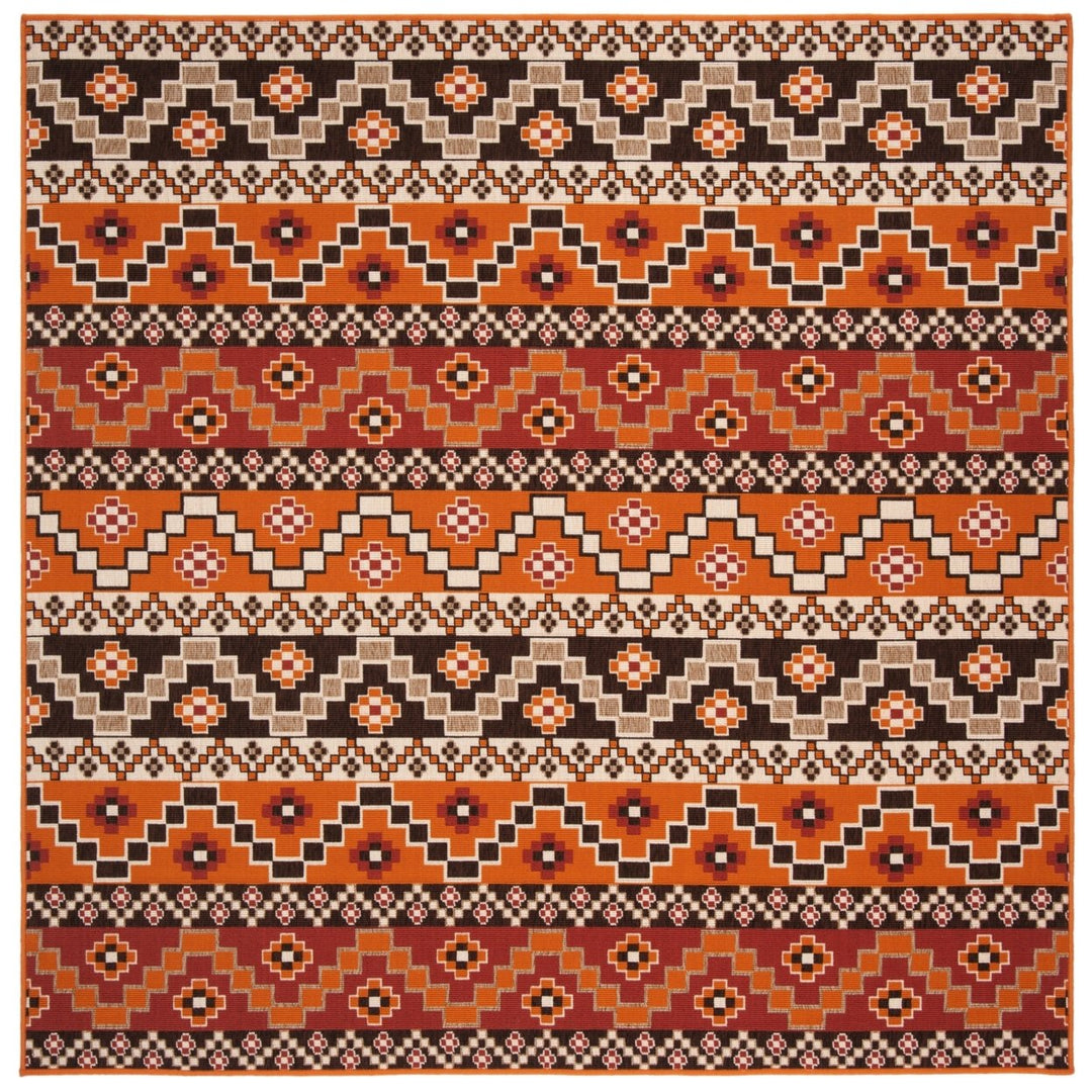 SAFAVIEH Outdoor VER095-0334 Veranda Collection Rust / Red Rug Image 1