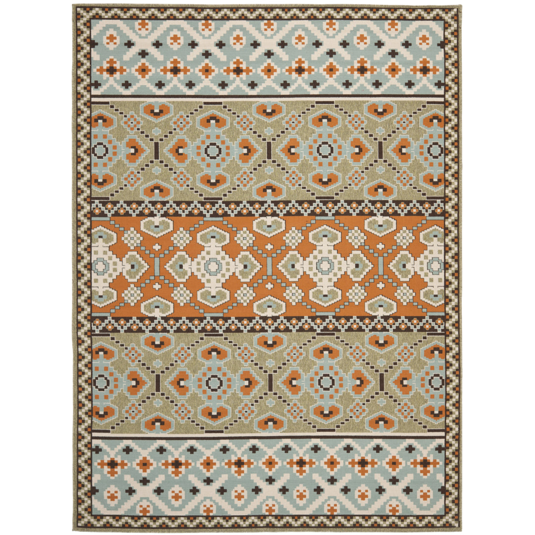 SAFAVIEH Outdoor VER093-0742 Veranda Green / Terracotta Rug Image 4