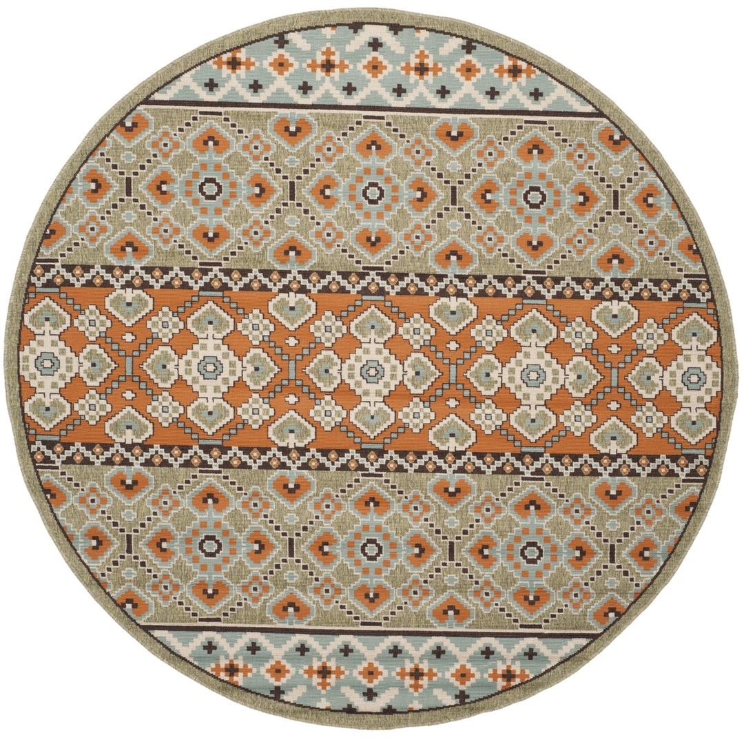 SAFAVIEH Outdoor VER093-0742 Veranda Green / Terracotta Rug Image 5