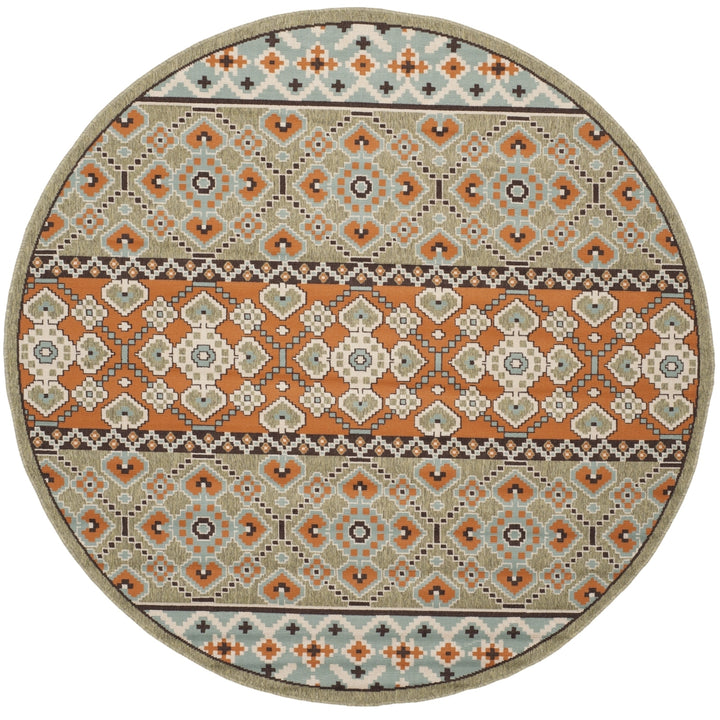 SAFAVIEH Outdoor VER093-0742 Veranda Green / Terracotta Rug Image 5