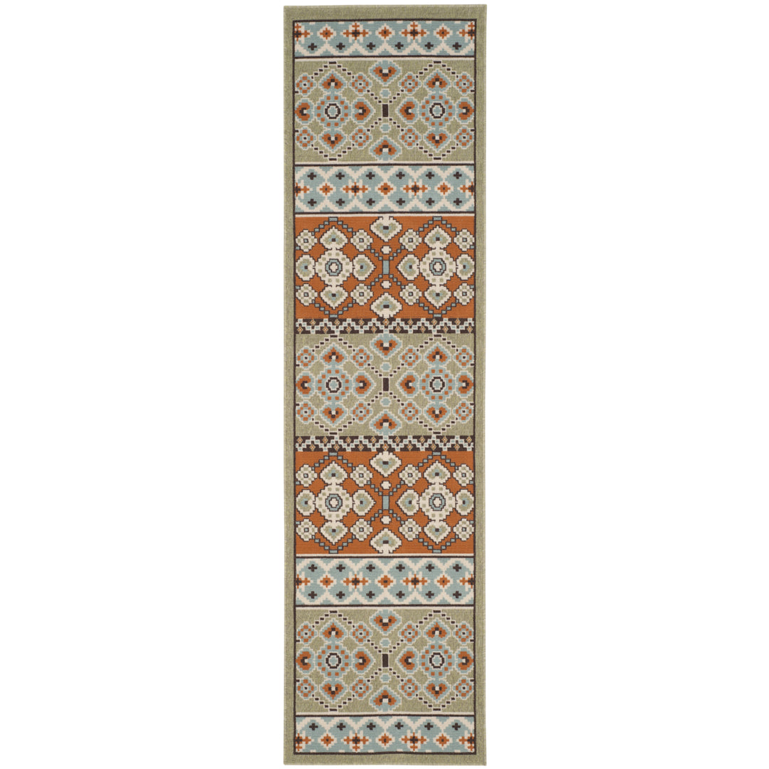 SAFAVIEH Outdoor VER093-0742 Veranda Green / Terracotta Rug Image 6