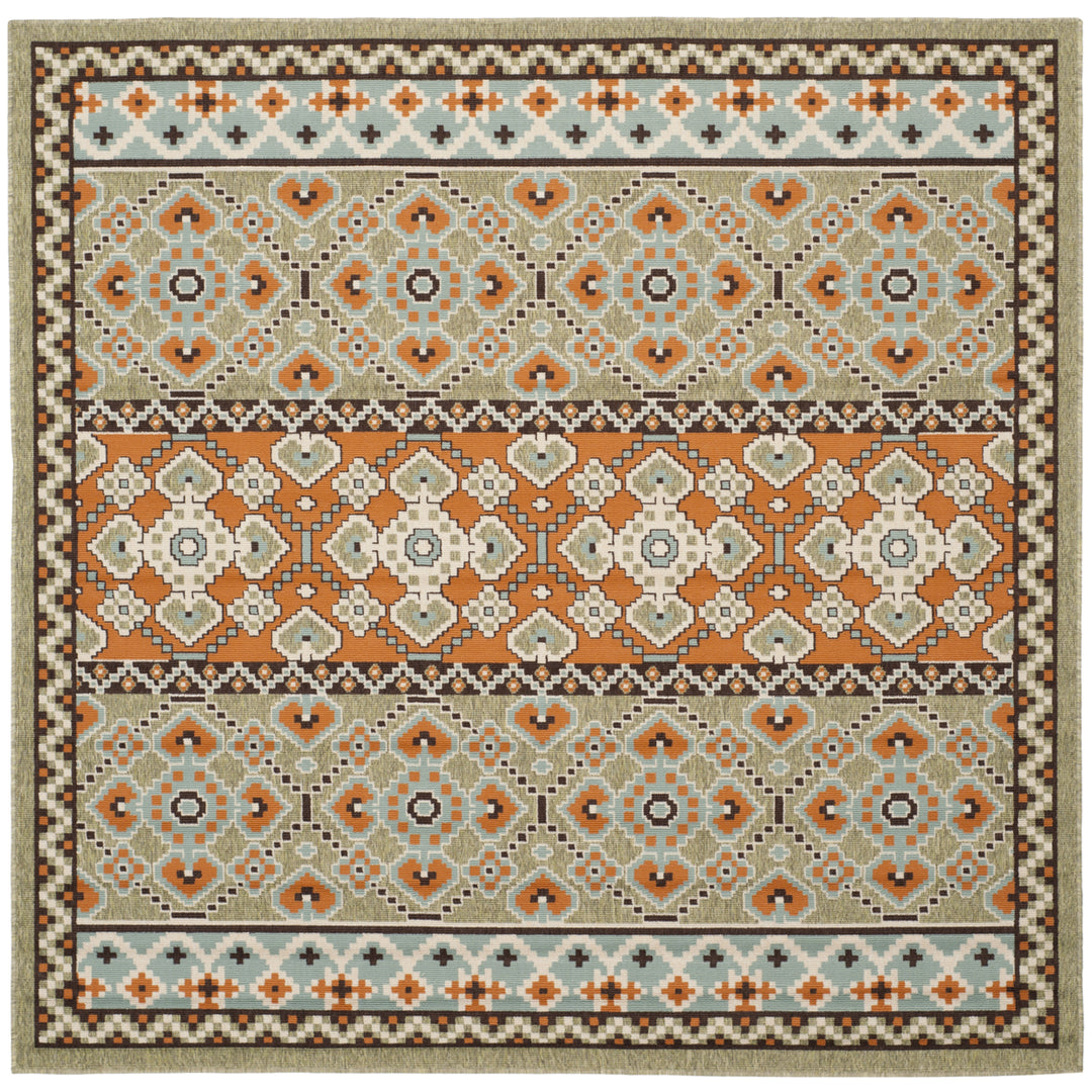 SAFAVIEH Outdoor VER093-0742 Veranda Green / Terracotta Rug Image 7