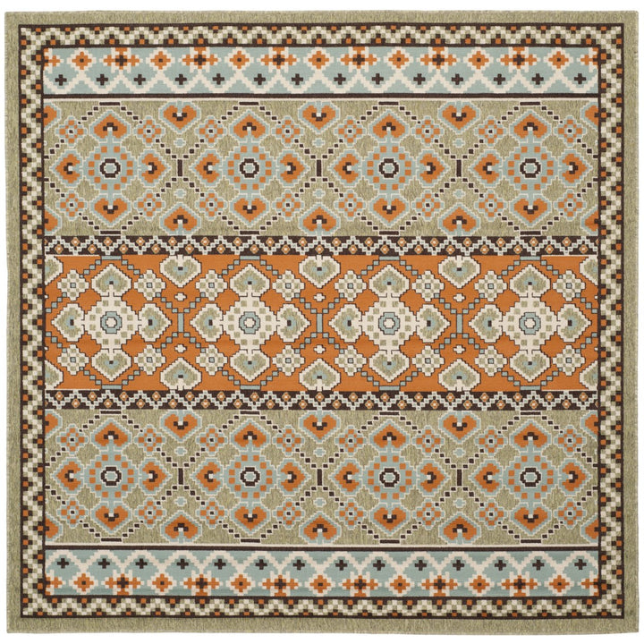 SAFAVIEH Outdoor VER093-0742 Veranda Green / Terracotta Rug Image 1