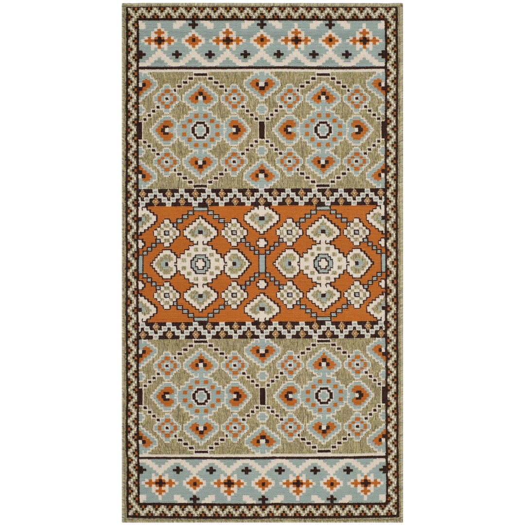 SAFAVIEH Outdoor VER093-0742 Veranda Green / Terracotta Rug Image 11