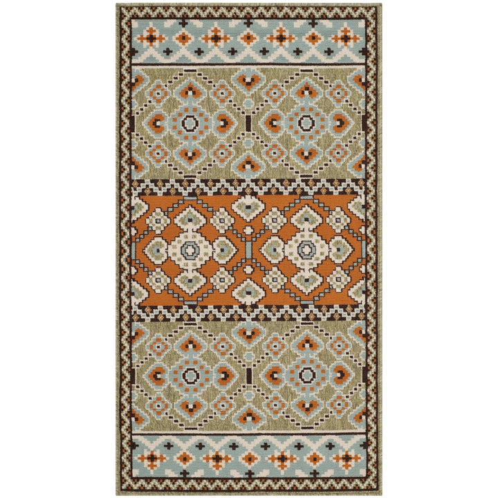 SAFAVIEH Outdoor VER093-0742 Veranda Green / Terracotta Rug Image 11