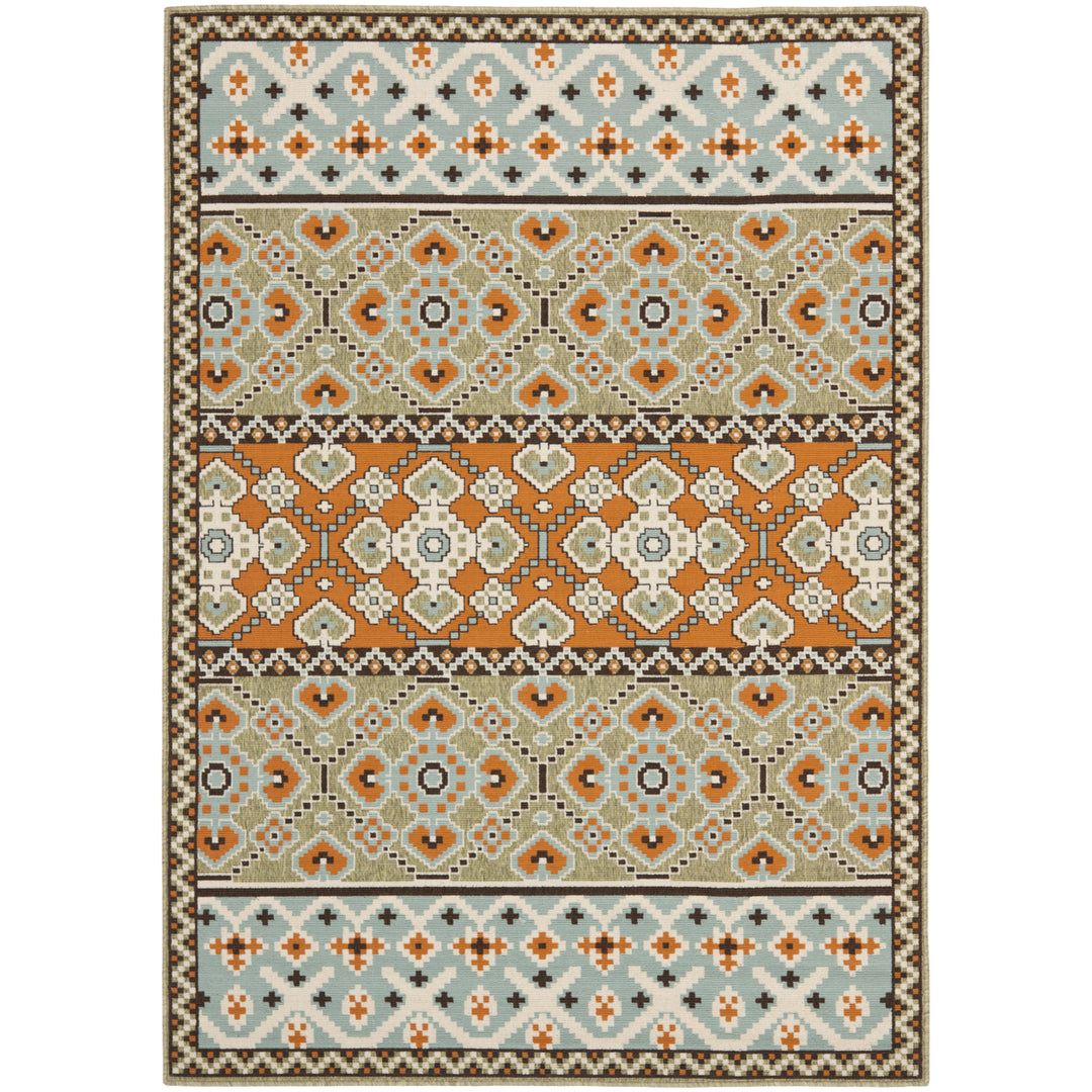 SAFAVIEH Outdoor VER093-0742 Veranda Green / Terracotta Rug Image 12