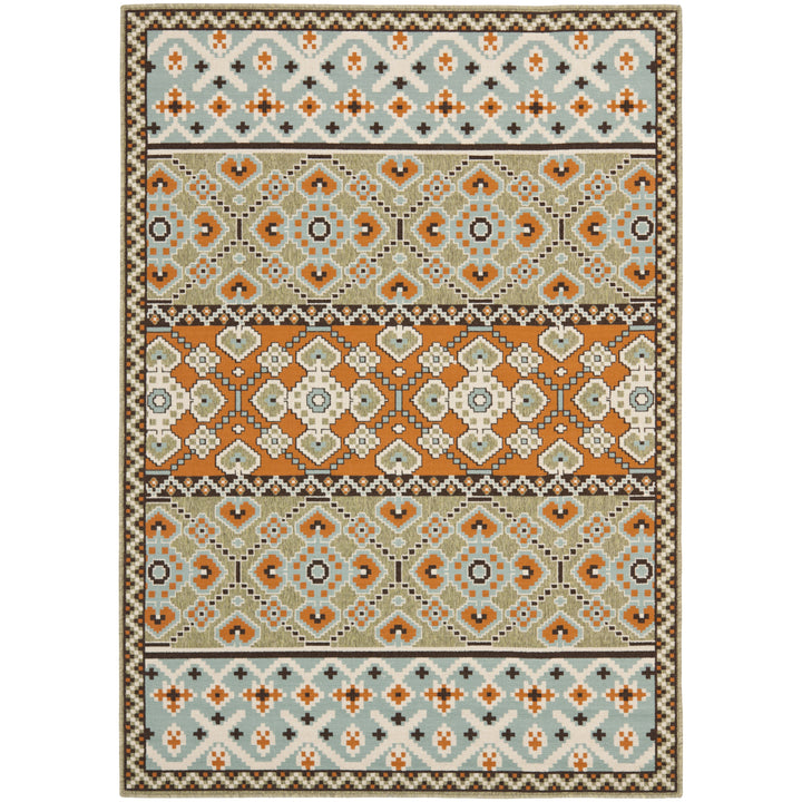 SAFAVIEH Outdoor VER093-0742 Veranda Green / Terracotta Rug Image 12