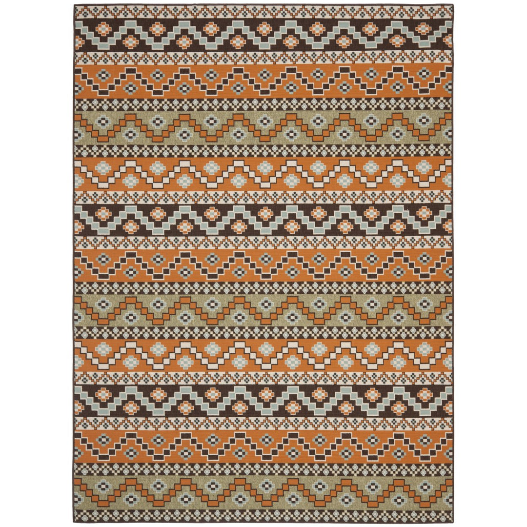 SAFAVIEH Outdoor VER095-0752 Veranda Terracotta / Chocolate Rug Image 1