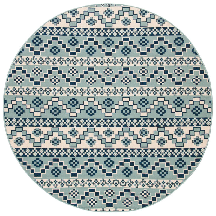 SAFAVIEH Outdoor VER095-3934 Veranda Turquoise / Blue Rug Image 1