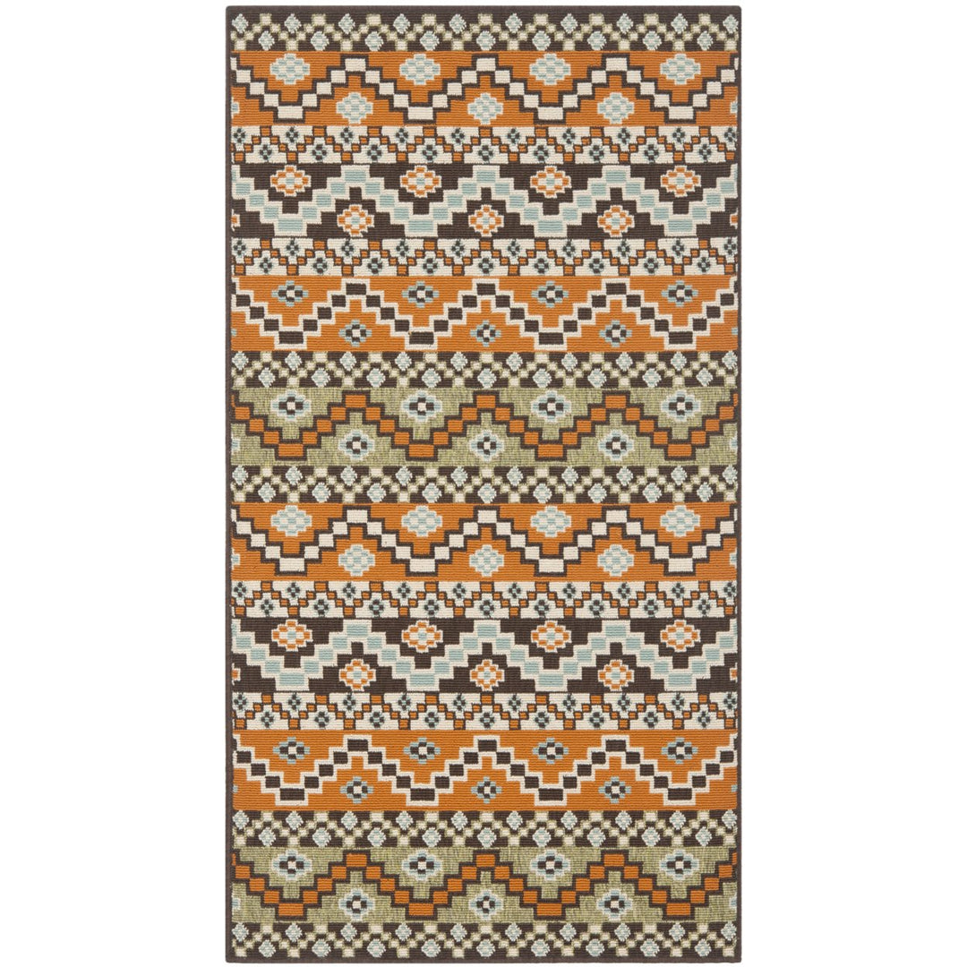 SAFAVIEH Outdoor VER095-0752 Veranda Terracotta / Chocolate Rug Image 1