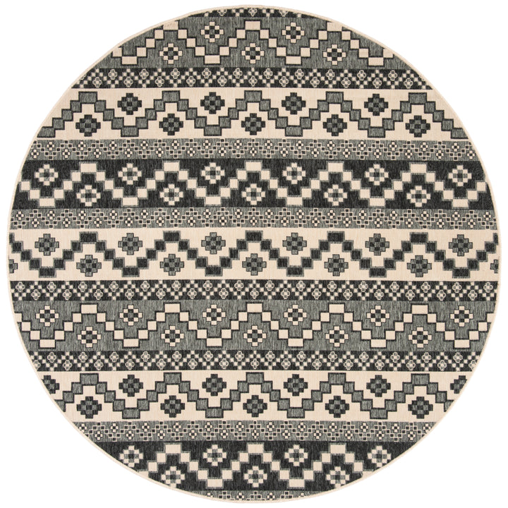 SAFAVIEH Outdoor VER095-3435 Veranda Grey / Beige Rug Image 4