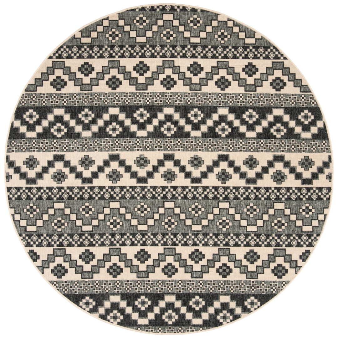 SAFAVIEH Outdoor VER095-3435 Veranda Grey / Beige Rug Image 1